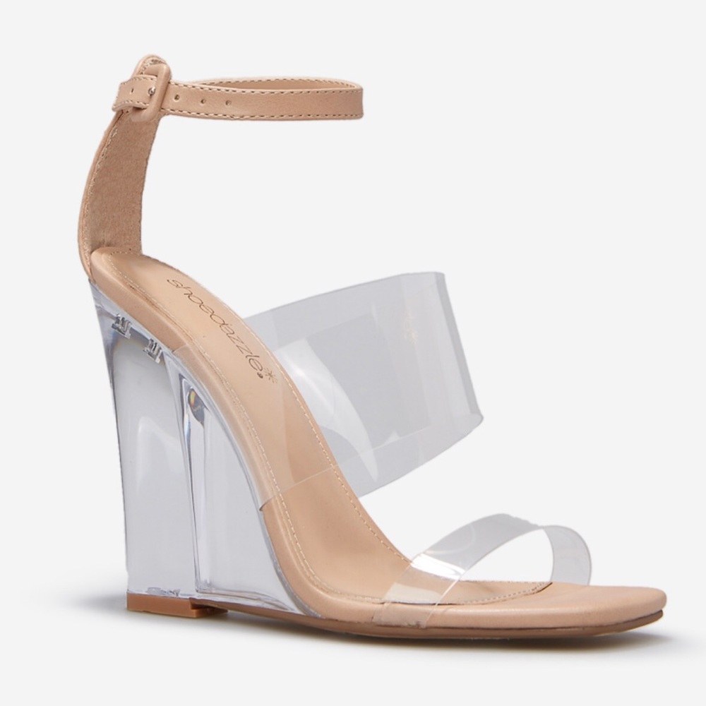 Clear wedge sandals